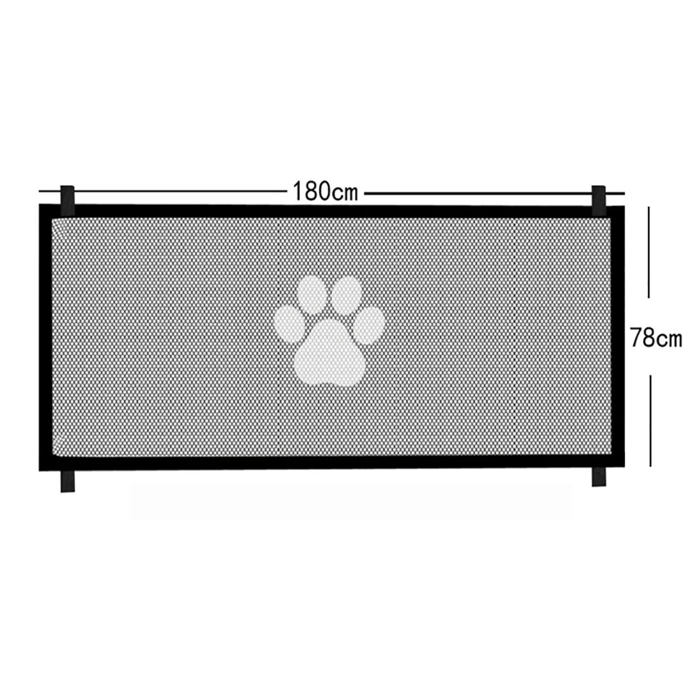 Mesh Dog Safety Gate – Indoor Pet Barrier with Hooks