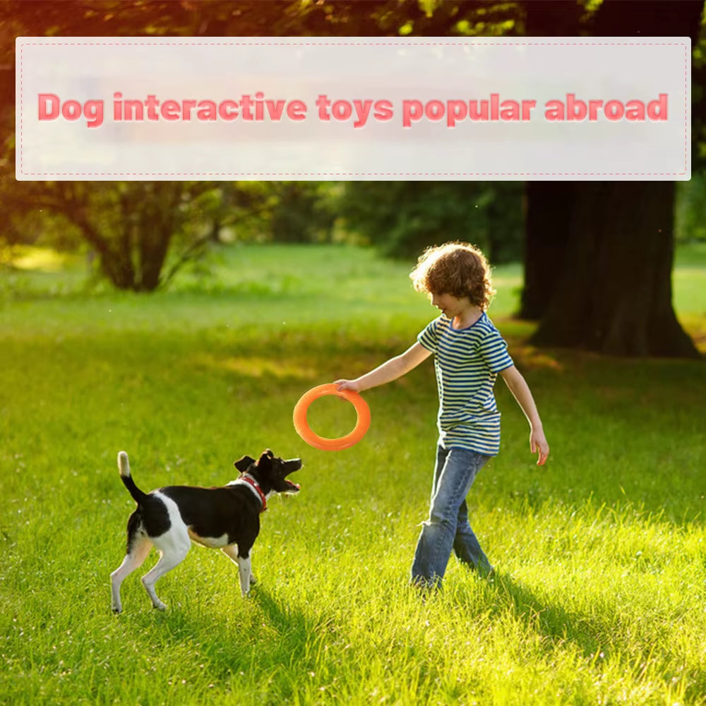 Orange EVA Dog Flying Disk Training Ring - Durable Interactive Toy for Dogs