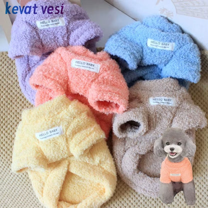 Plush Winter Dog Sweater - Warm and Soft Coat for Small to Medium Dogs and Cats, Ideal for Chihuahuas and Teddy Breeds