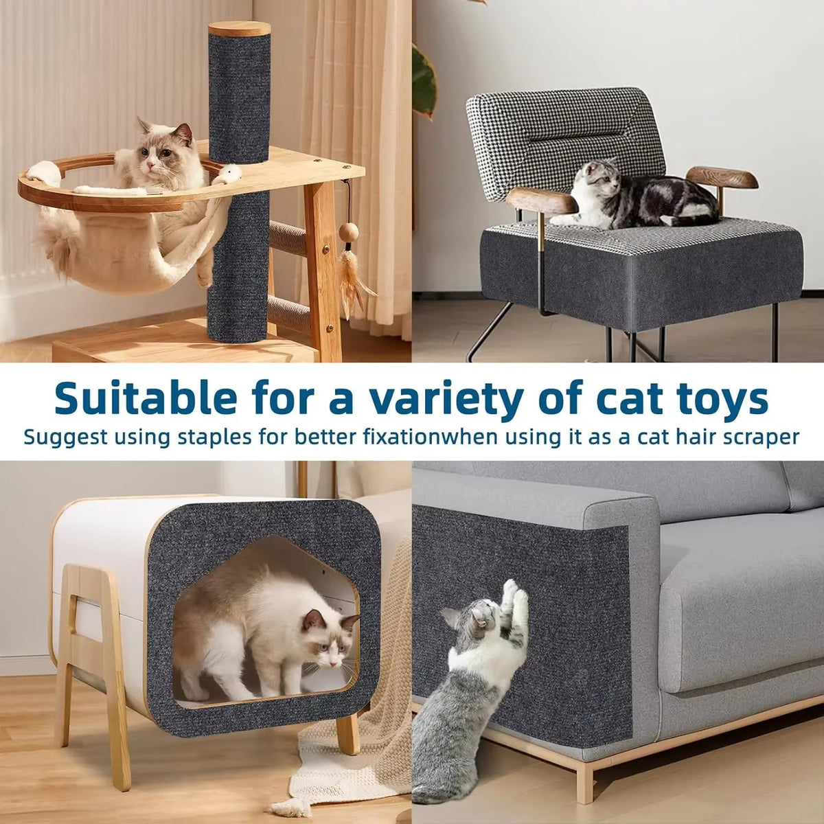 Self-Adhesive Cat Scratch Protection Mat for Sofas - Durable Climbing Frame and Scratching Board for Cats