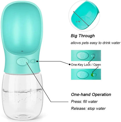 Portable Pet Water Bottle – Travel Drinking Dispenser for Dogs & Cats