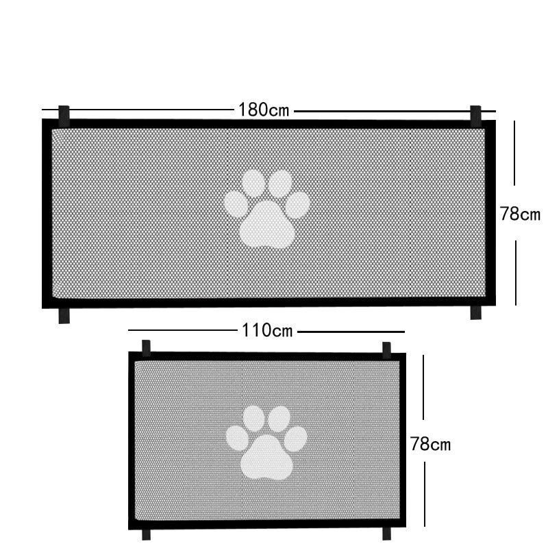 Mesh Dog Safety Gate – Indoor Pet Barrier with Hooks