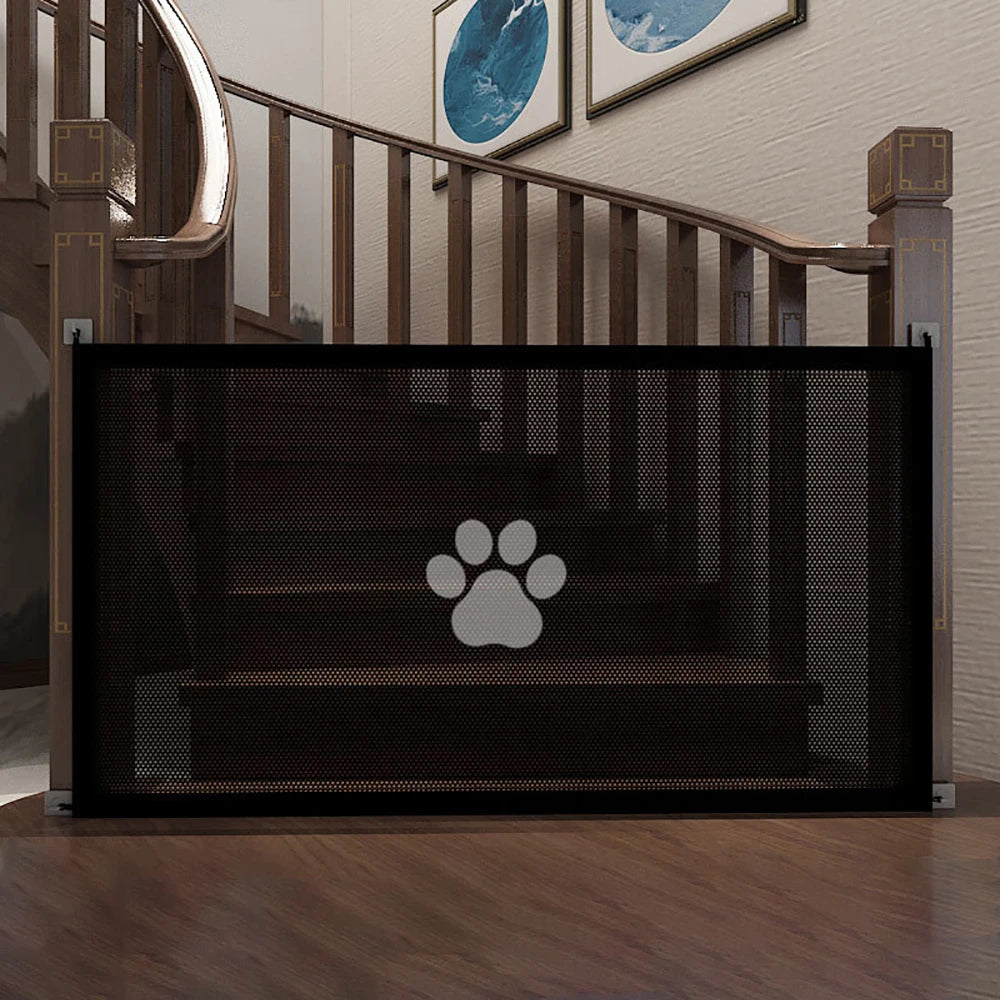 Mesh Dog Safety Gate – Indoor Pet Barrier with Hooks