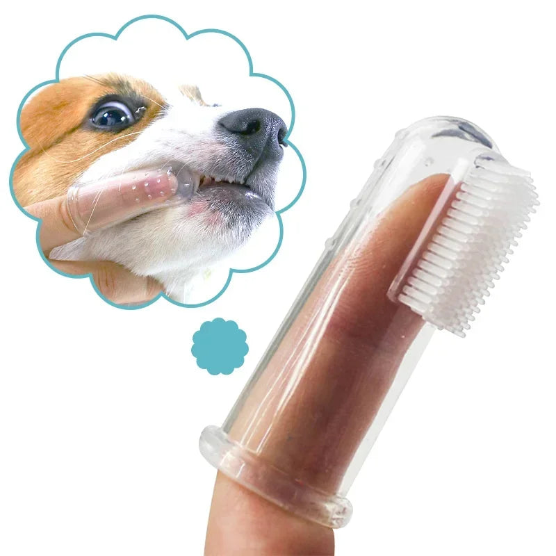Pet Finger Toothbrush – Soft Silicone Teeth Cleaning Brush for Dogs & Cats